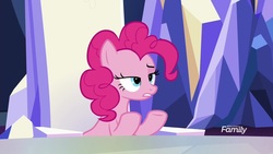 Size: 1920x1080 | Tagged: safe, screencap, pinkie pie, pony, a rockhoof and a hard place, g4, female, mare, raised eyebrow, solo