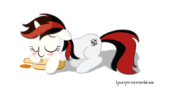 Size: 1111x557 | Tagged: safe, artist:ipostponies, oc, oc only, oc:blackjack, pony, unicorn, fallout equestria, fallout equestria: project horizons, alcohol, blushing, bottle, cute, fanfic, fanfic art, female, floppy ears, hooves, horn, mare, simple background, sleeping, solo, whiskey, white background, wild pegasus