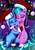 Size: 2323x3295 | Tagged: safe, artist:darksly, starlight glimmer, trixie, pony, unicorn, g4, art, bipedal, christmas, cute, diatrixes, duo, duo female, eyes closed, female, glimmerbetes, glowing horn, hat, high res, holiday, horn, hug, lesbian, mare, one eye closed, open mouth, open smile, santa hat, ship:startrix, shipping, signature, smiling