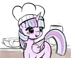 Size: 2506x2046 | Tagged: safe, artist:xbi, twilight sparkle, alicorn, pony, g4, 30 minute art challenge, chef's hat, cooking, cute, female, hat, high res, solo, twiabetes, twilight sparkle (alicorn)