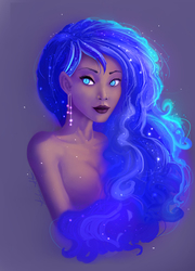 Size: 1200x1664 | Tagged: safe, artist:jaeneth, princess luna, human, g4, artistic nudity, bust, female, humanized, solo