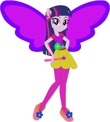Size: 517x576 | Tagged: safe, artist:selenaede, artist:user15432, twilight sparkle, alicorn, fairy, equestria girls, g4, artificial wings, augmented, barely eqg related, base used, clothes, crossover, element of magic, fairy tale, fairy wings, fairyized, flower, good fairy, magic, magic wand, magic wings, ponied up, purple wings, shoes, sleeping beauty, solo, twilight sparkle (alicorn), wand, winged humanization, wings