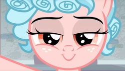 Size: 1280x720 | Tagged: safe, screencap, cozy glow, pegasus, pony, g4, school raze, bust, cozy glow is best facemaker, cozybetes, cropped, cute, face of mercy, faic, female, filly, foal, hooves, lidded eyes, pure concentrated unfiltered evil of the utmost potency, pure unfiltered evil, school of friendship, smiling, smirk, solo, zoomed in
