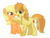 Size: 1100x836 | Tagged: safe, artist:sapphireartemis, applejack, braeburn, earth pony, pony, g4, female, hatless, male, mare, missing accessory, simple background, stallion, story included, transparent background