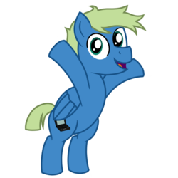 Size: 1200x1200 | Tagged: safe, artist:toyminator900, oc, oc only, oc:screen gazer, pegasus, pony, 2019 community collab, derpibooru community collaboration, bipedal, male, open mouth, simple background, solo, stallion, transparent background