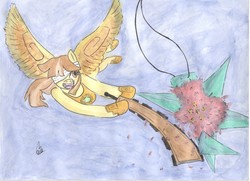 Size: 3374x2440 | Tagged: safe, oc, oc:tailcoatl, pegasus, pony, high res, traditional art