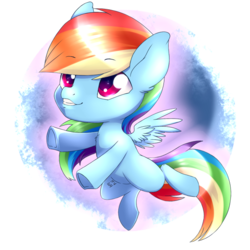 Size: 590x590 | Tagged: safe, artist:tokokami, rainbow dash, pegasus, pony, g4, chibi, female, mare, smiling, solo