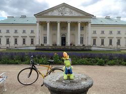 Size: 2309x1732 | Tagged: safe, spitfire, pony, g4, bicycle, castle, czech republic, irl, photo, plushie, solo