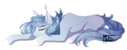 Size: 3165x1251 | Tagged: safe, artist:minelvi, oc, oc only, oc:xander, earth pony, pony, clothes, ear fluff, earth pony oc, eyes closed, male, scarf, signature, simple background, sleeping, solo, stallion, transparent background
