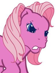 Size: 3472x4446 | Tagged: safe, artist:anscathmarcach, pinkie pie (g3), earth pony, pony, a very minty christmas, g3, angry, cute, female, g3 diapinkes, mare, narrowed eyes, pinkie pie is not amused, simple background, smiling, solo, transparent background, unamused, vector