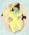 Size: 779x948 | Tagged: safe, artist:pixelpelt, oc, oc only, oc:rune, pegasus, pikachu, pony, age regression, bipedal, brown mane, cheeks, child, clothes, costume, ears, female, kigurumi, mare, playful, pokémon, rawr