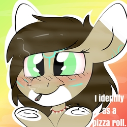 Size: 2000x2000 | Tagged: safe, artist:donutnerd, oc, oc only, oc:rune, pony, blunt, blushing, brown mane, drugs, female, filly, happy, high res, marijuana, young