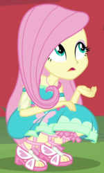 Size: 574x957 | Tagged: safe, screencap, fluttershy, equestria girls, equestria girls series, fluttershy's butterflies, g4, clothes, cropped, female, fluttershy's butterflies: applejack, geode of fauna, magical geodes, shoes, solo