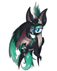 Size: 2000x2485 | Tagged: safe, artist:dragonpone, derpibooru exclusive, oc, oc only, oc:alpine apotheon, pegasus, pony, 2019 community collab, derpibooru community collaboration, body markings, chest fluff, ear fluff, feathered mane, female, high res, lidded eyes, looking at you, mare, mohawk, one wing out, raised hoof, simple background, smiling, solo, transparent background