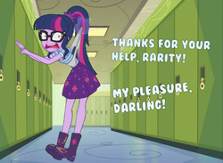 Size: 1024x750 | Tagged: dead source, safe, artist:betweentwocheeks, edit, edited screencap, screencap, sci-twi, twilight sparkle, equestria girls, g4, my little pony equestria girls: better together, stressed in show, stressed in show: fluttershy, abuse, clothes, darling, female, gray underwear, implied rainbow dash, implied rarity, magic abuse, offscreen character, telekinetic wedgie, twilybuse, underwear, wedgie