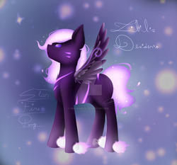 Size: 1024x955 | Tagged: safe, artist:nekoremilia1, oc, oc only, oc:libilis desiderio, pony, deviantart watermark, glowing, obtrusive watermark, semi closed species, simple background, solo, star fire, watermark