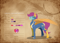 Size: 4200x3000 | Tagged: safe, artist:skitsroom, scootaloo, pegasus, pony, g4, clothes, female, mare, older, older scootaloo, solo, uniform, visor, wonderbolt scootaloo, wonderbolts uniform