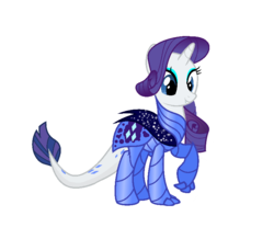 Size: 765x699 | Tagged: safe, edit, editor:proto29, rarity, dracony, hybrid, g4, armor, armorarity, dungeons and dragons, fangs, female, ogres and oubliettes, raridragon, simple background, solo, species swap, white background