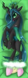 Size: 1024x2882 | Tagged: safe, artist:okapifeathers, princess cadance, queen chrysalis, changeling, changeling queen, g4, body pillow, body pillow design, female, looking at you, open mouth, solo