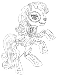 Size: 4961x6500 | Tagged: safe, artist:zombies-lover, oc, oc only, pony, absurd resolution, bone, skeleton, solo