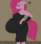 Size: 1100x1200 | Tagged: safe, artist:theimmortalwolf, pinkie pie, earth pony, anthro, g4, belly, big belly, big breasts, breasts, busty pinkie pie, clothes, dress, female, floppy ears, grumpy, hand on belly, hand on hip, lidded eyes, mare, outie belly button, pinkamena diane pie, preggy pie, pregnant, solo