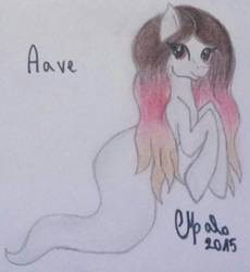 Size: 1138x1237 | Tagged: safe, artist:shadow-nights, oc, oc only, oc:aave, ghost pony, pony, bio, biography, female, looking at you, mare, paper, signature, simple background, smiling, solo, traditional art, white background