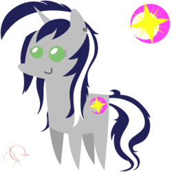 Size: 8333x8333 | Tagged: safe, artist:scarlet-quiver, derpibooru exclusive, oc, oc only, oc:starlit nightcast, pony, unicorn, absurd resolution, cutie mark, female, pointy ponies, simple background, smiling, solo, transparent background, vector