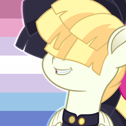 Size: 500x500 | Tagged: safe, songbird serenade, g4, my little pony: the movie, bigender, bigender pride flag, gender, hair over eyes, happy, lgbt, lgbtq, pride, tumblr