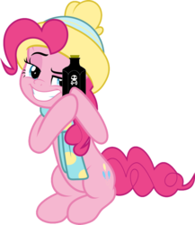Size: 833x959 | Tagged: safe, artist:jhayarr23, edit, vector edit, pinkie pie, earth pony, pony, best gift ever, g4, bottle, clothes, faic, female, hat, looking at you, poison, pun, raised eyebrow, rubbing hooves, scarf, simple background, smiling, smirk, solo, transparent background, vector, winter outfit