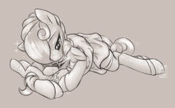 Size: 1024x629 | Tagged: safe, artist:rinsole, oc, oc only, oc:cinder, oc:sun light, crystal pony, pegasus, pony, cuddling, female, mother and daughter, sick, sketch, worried