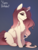 Size: 2000x2614 | Tagged: safe, artist:evehly, oc, oc only, oc:crimson sunset, pony, unicorn, back fluff, chest fluff, cute, female, gift art, hair over one eye, high res, leg fluff, mare, ocbetes, simple background, smiling, solo