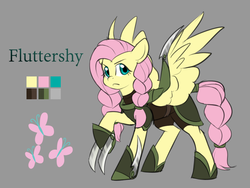 Size: 1000x750 | Tagged: safe, artist:cosmalumi, fluttershy, pegasus, pony, g4, alternate hairstyle, armor, assassin, badass, fantasy class, female, flutterbadass, solo