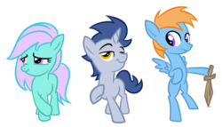 Size: 1205x691 | Tagged: safe, artist:earth_pony_colds, oc, oc only, pony, colt, female, filly, male, sketch, trio