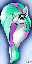 Size: 4000x8000 | Tagged: safe, artist:shadow-nights, oc, oc only, oc:lily pond, pegasus, pony, absurd resolution, bust, eye clipping through hair, female, mare, signature, smiling, solo