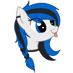 Size: 1000x1000 | Tagged: safe, artist:rivet97, oc, oc only, oc:rivet svechkar, pony, :p, choker, cute, female, mare, silly, simple background, solo, tongue out, transparent background, vector