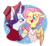 Size: 2438x2233 | Tagged: safe, artist:cartoonboyfriends, flutterholly, fluttershy, merry, rarity, pegasus, pony, unicorn, g4, cheek kiss, clothes, duo, female, high res, kissing, lesbian, mare, ship:flarity, shipping