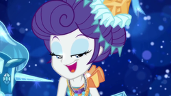 Size: 1920x1080 | Tagged: safe, screencap, rarity, equestria girls, g4, my little pony equestria girls: better together, the other side, bare shoulders, faic, lidded eyes, not an edit, smug