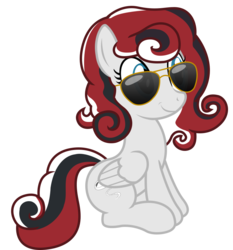 Size: 798x855 | Tagged: safe, artist:darkstorm619, oc, oc only, oc:bridle timeout, pegasus, pony, 2019 community collab, derpibooru community collaboration, aviator sunglasses, simple background, sitting, smiling, solo, sunglasses, transparent background