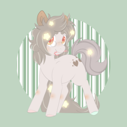 Size: 3500x3500 | Tagged: safe, artist:veincchi, oc, oc only, oc:pandora, earth pony, pony, candy, candy cane, cute, female, food, gift art, glasses, heart eyes, high res, holiday, mare, smiling, solo, stars, wingding eyes