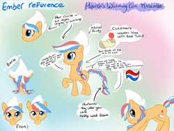 Size: 2000x1500 | Tagged: safe, artist:avui, oc, oc:ember, oc:ember (hwcon), hearth's warming con, netherlands, reference sheet