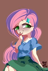 Size: 856x1266 | Tagged: safe, artist:tohupo, fluttershy, human, g4, clothes, female, humanized, skirt, solo