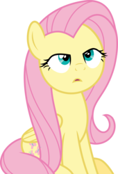 Size: 5000x7344 | Tagged: safe, artist:luckreza8, fluttershy, pony, discordant harmony, g4, absurd resolution, d:, female, lidded eyes, open mouth, simple background, solo, transparent background, vector