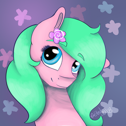 Size: 3000x3000 | Tagged: safe, artist:itssopanda, oc, oc only, oc:party blossom, pony, bust, female, high res, mare, portrait, solo