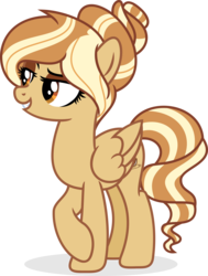 Size: 2129x2816 | Tagged: safe, artist:suramii, oc, oc only, oc:cremora latte, pegasus, pony, female, hair bun, high res, mare, simple background, solo, transparent background