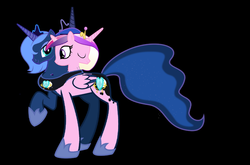 Size: 3489x2297 | Tagged: safe, artist:theunknowenone1, princess cadance, princess luna, alicorn, pony, g4, conjoined, female, filly, four heads, fusion, high res, mare, multiple heads