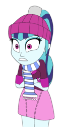 Size: 484x938 | Tagged: safe, artist:pokemonftw354, sonata dusk, equestria girls, g4, beanie, christmas, clothes, dazzling, hat, holiday, scarf, simple background, transparent background, winter