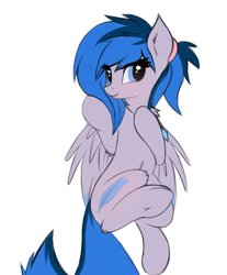 Size: 756x912 | Tagged: safe, artist:twiren, oc, oc only, oc:rennie, pegasus, pony, cute, ponytail, solo