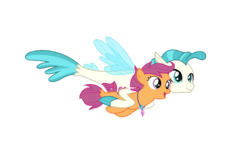 Size: 920x570 | Tagged: safe, artist:cloudy glow, edit, editor:proto29, scootaloo, terramar, seapony (g4), g4, surf and/or turf, duo, female, interspecies, male, seaponified, seapony scootaloo, ship:terraloo, shipping, species swap, straight