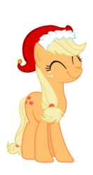 Size: 900x1692 | Tagged: safe, applejack, earth pony, pony, g4, base used, christmas, cute, female, happy, hat, holiday, jackabetes, santa hat, silly, silly pony, smiling, solo, who's a silly pony