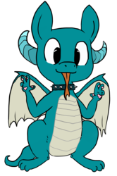 Size: 1674x2514 | Tagged: safe, artist:tacodeltaco, derpibooru exclusive, oc, oc only, oc:puppy love, dracony, dragon, hybrid, 2019 community collab, derpibooru community collaboration, choker, forked tongue, horns, male, open mouth, paw pads, paws, simple background, smiling, solo, spiked choker, spread wings, teenaged dragon, tongue out, transparent background, underpaw, wings